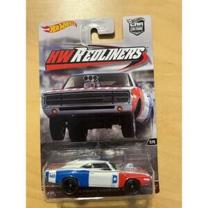 Hot Wheels Redliners ’70 Dodge Charger R/T Real Riders Diecast Car
